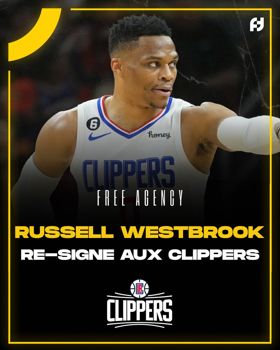 FirstTeam101's tweet photo. 🚨 𝗙𝗥𝗘𝗘 𝗔𝗚𝗘𝗡𝗖𝗬 🚨

📝RUSSELL WESTBROOK RE-SIGNE AUX CLIPPERS POUR 8M$ SUR 2 ANS !

📄@wojespn https://t.co/ZuO9nlhSxm