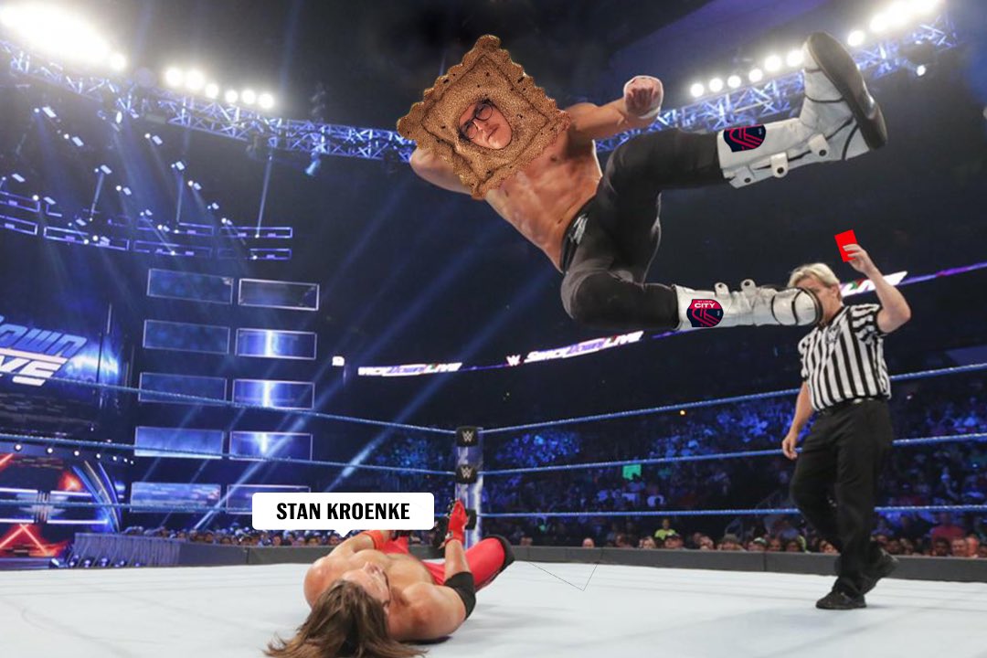 TRavManSTL's tweet photo. @stlcitysc is about to bring the smack down against @coloradorapids like the time I faced off against #stankroenke in the ring 🟨🔥
.
.
.
.
#allforcity #stlsc #stlscsoccer #stl #stlmade #kroenkesucks #travman #toastedravioliman https://t.co/HM8TJr22iK