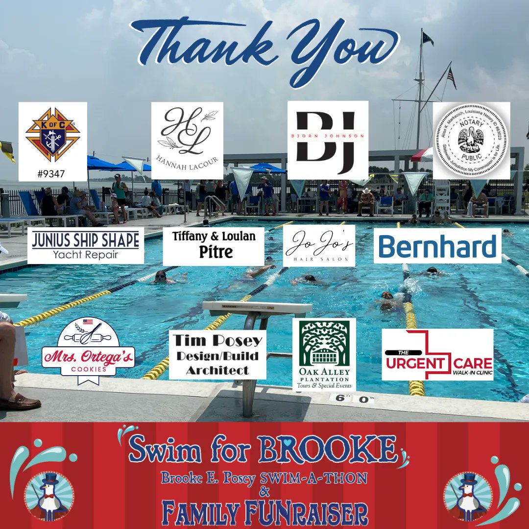 swimforbrooke's tweet photo. 🎉 Wow! We are so thankful to our t-shirt sponsors this year! 👕

From friends to businesses, we are so appreciative of you all! THANK YOU . The 7th Annual 💙 Brooke E. Posey Swim-a-Thon &amp; Family FUNraiser's t-shirts look amazing because of you all! 

#JoJosHope #SwimforBrooke https://t.co/FqQOLxO9oR