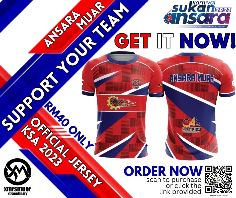 AnsaraMuar's tweet photo. LAST CALL, LAST CALL

Last Order extended sehingga 2nd July 2023 (Ahad) pukul 10pm
ORDER SEKARANG!!!

BAJU OFFICIAL ANSARA MUAR KSA2023
https://t.co/qEN9ssm6BJ

#TeamMuor 
#XMuorXtraOrdinary
#KSA2023 https://t.co/gQsEYwoDTq