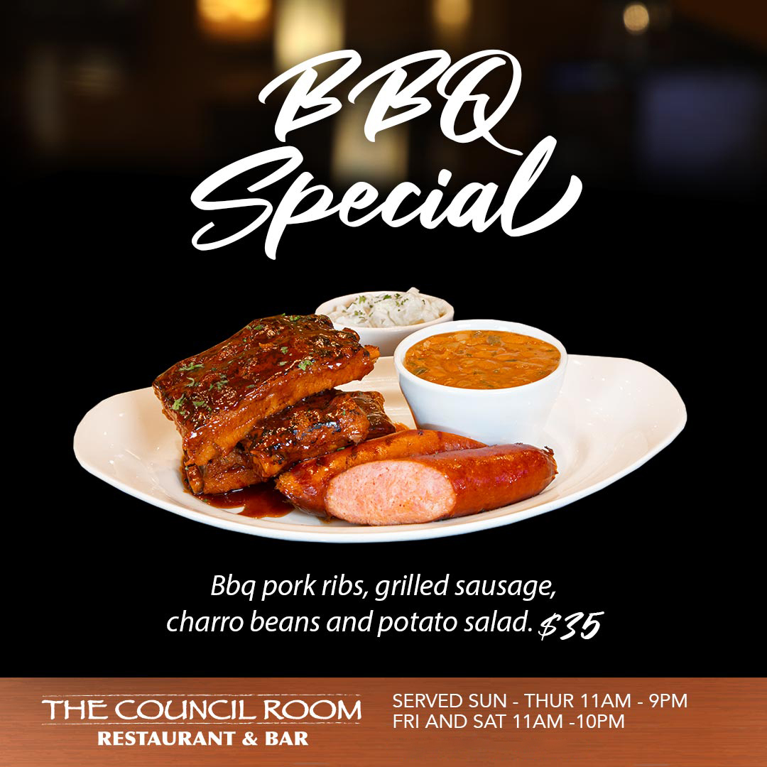 sandia_casino's tweet photo. Enjoy our #BBQSpecial at The #CouncilRoom this month! 🍽️

This delicious dish features #BBQ #porkribs and grilled #sausage with sides of charro beans and potato salad.

#sandia #sandiacasino #sandiaresort #casino #resort #bbqporkribs #diningspecial #grilledsausage #special https://t.co/JETiN6EsWg