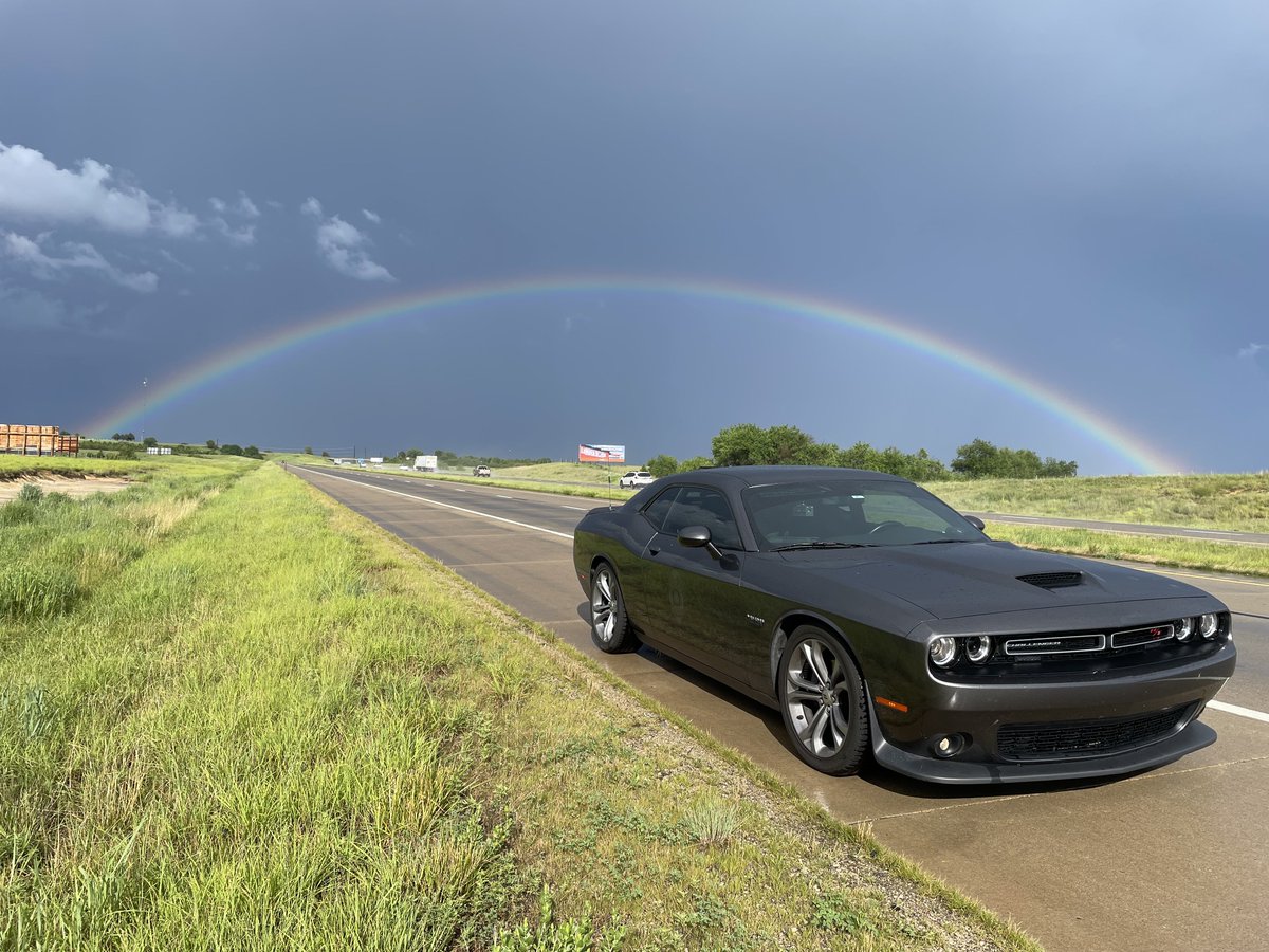 TrooperBenKs's tweet photo. Lt. Davis captured this moment east of Salina moments ago.  

Stay strong, there’s a rainbow after every storm.
#KSwx https://t.co/393cdrO6sn