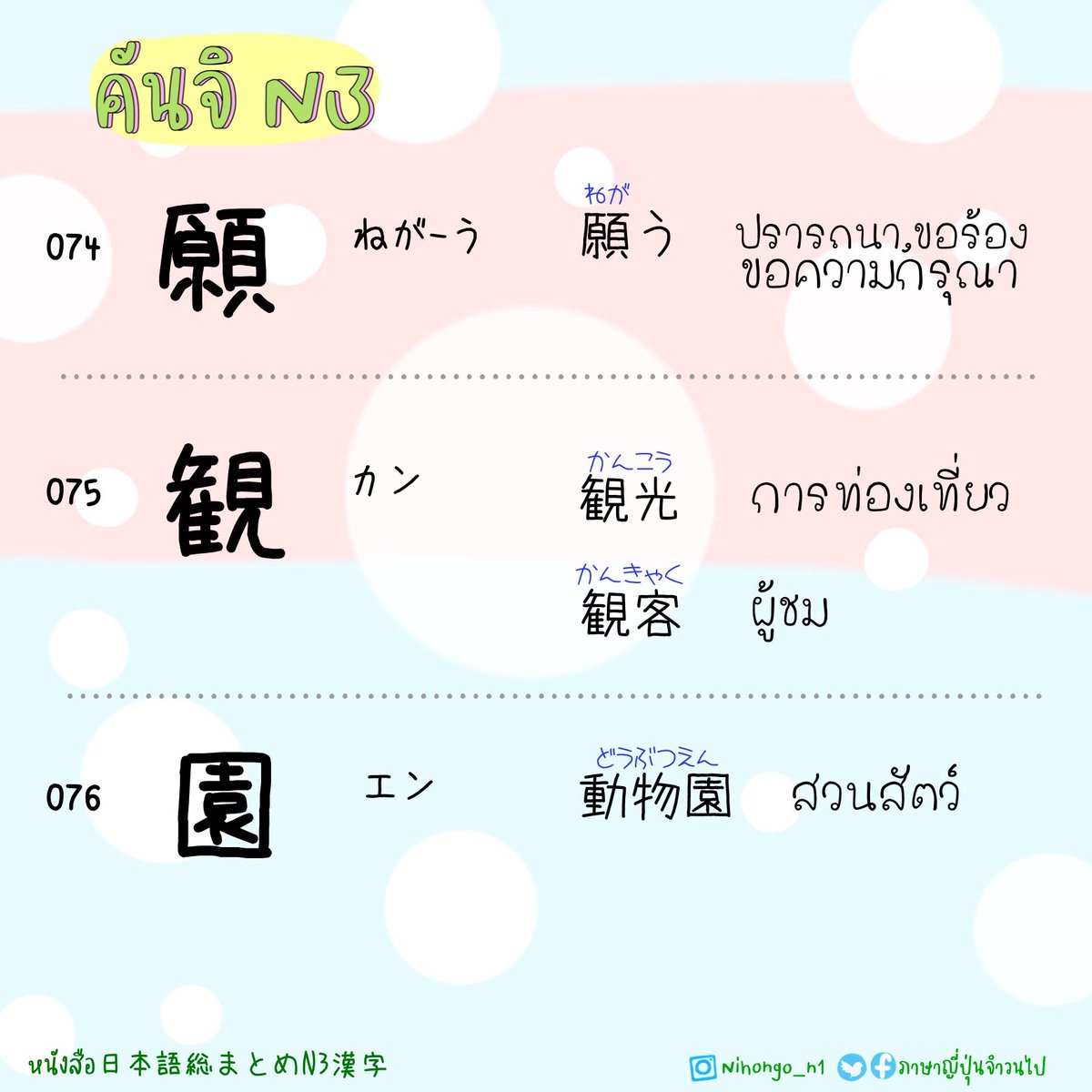 ThaijinJ's tweet image. 2/7/2023

คันจิ N3 
70-78

วันนี้ใครไปสอบ ขอให้โชคดีมีชัย
ข้อสอบที่เจอคือสิ่งที่อ่านมานะคะ 

✌️✌🏻✌🏼
.
.
#คันจิN3 #kanjiN3
#日本語総まとめN3漢字
#JLPTN3