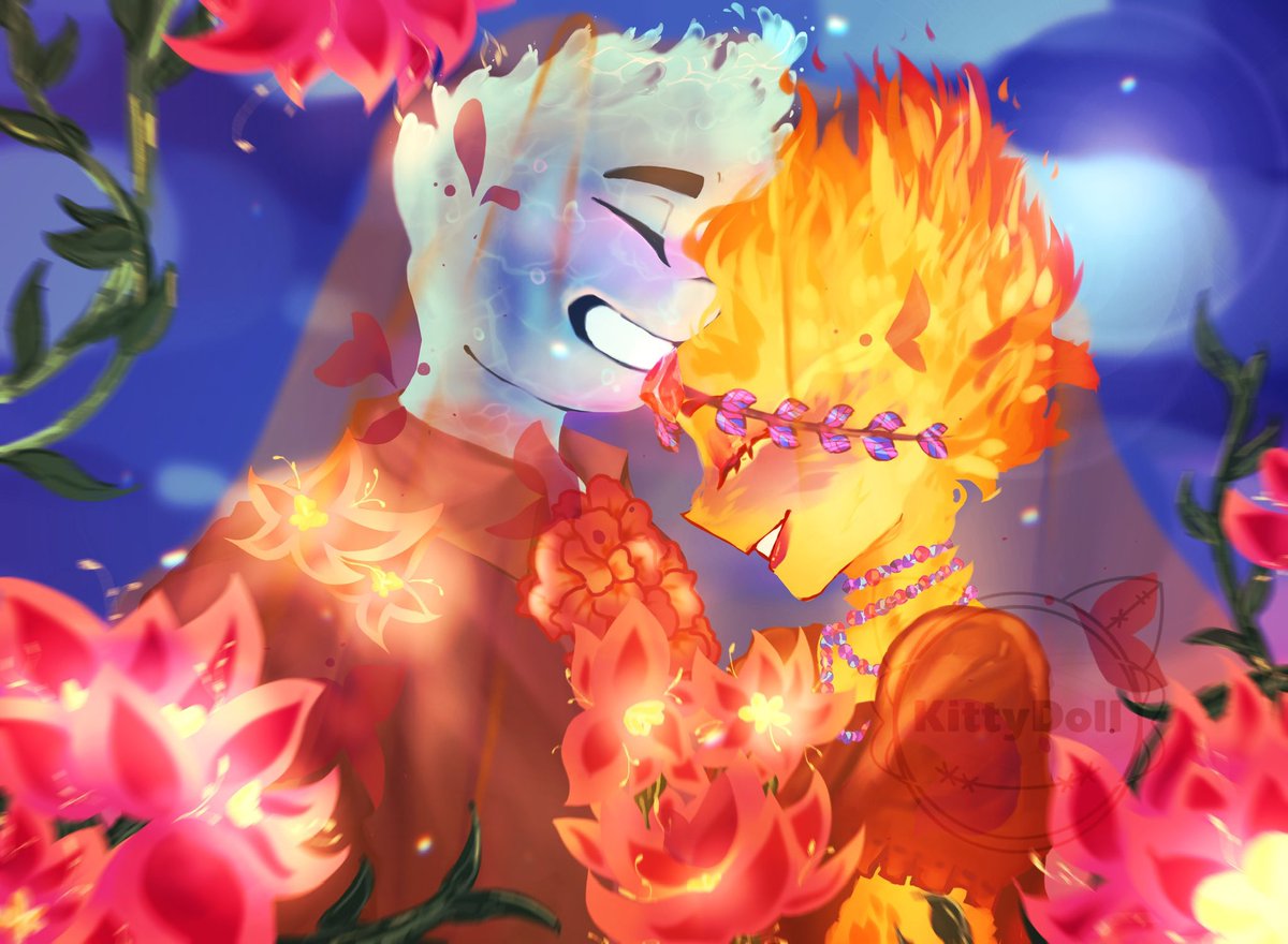 Kitty_Doll22's tweet photo. Wedding day🔥💧💍💖✨
#elementalfanart #ElementalTH #ElementalWade #ElementalEmber #PixarElemental #Elemental https://t.co/1VHEc8FsJ6