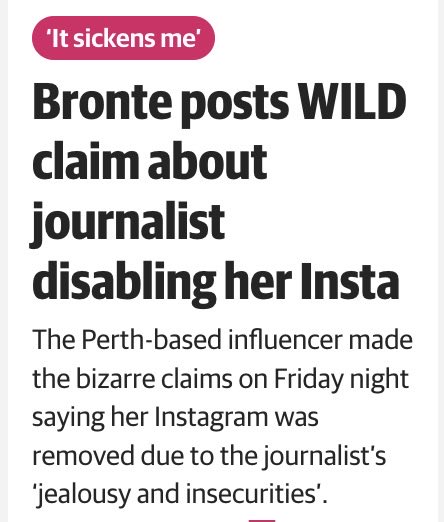 Journalism, apparently, on PerthNow. Pages are filled with female social media “influencers”, mostly those who sell themselves. It simply contributes to the sexualisation and degradation of women.