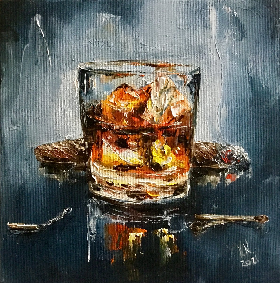 etsy.com/shop/VladimirN… #art #drink #myart #contemporaryart #homebar #cigar #cigarslovers #whisky #whiskey #modernartgallery #artgallery #stylishart #oilpainting