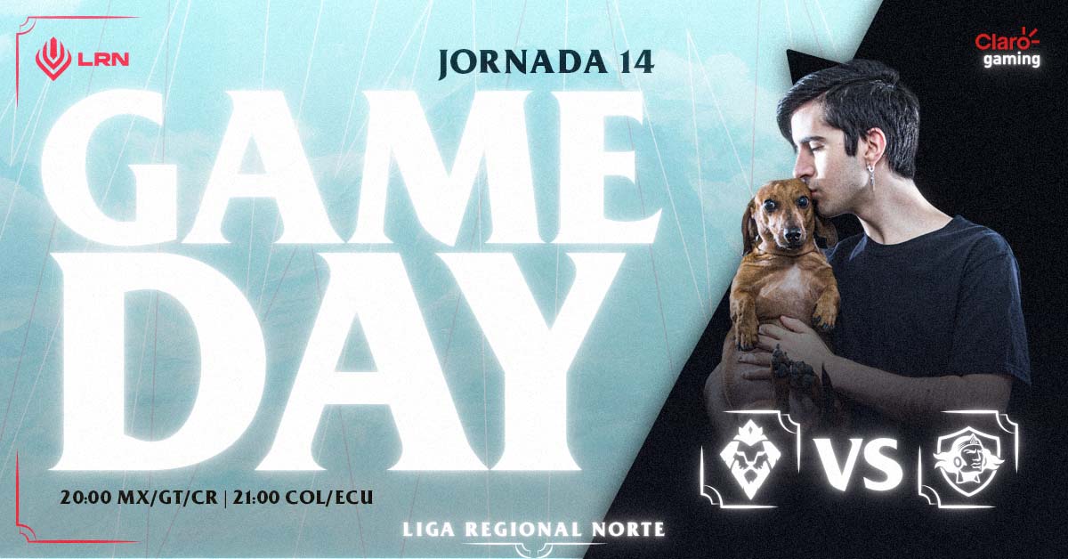 ¡DÍA DE #LRN! ⚔️ Hoy nos enfrentamos a Aucas en la búsqueda de nuestra primer victoria en la super semana ¡No te lo pierdas! 🦁🔥

🆚 <a href="/descuydadogg/">DSC Esports ⭐️</a>
🕗 20:00🇬🇹🇲🇽| 21:00🇨🇴🇪🇨
🗻 <a href="/lvplolnorte/">LVP LoL Norte</a>

#CLAROGAMING🔴⚫️ #GOJANUS