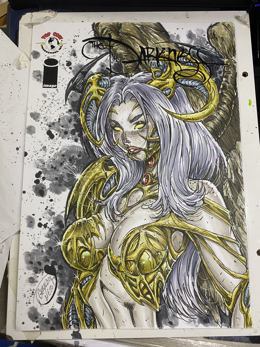 ANGELUS 💀💀💀💀💀💀 .. SOLD  / SOLD / SOLD !! 11x17 (A3) SIZE .. #angelus #thedarkness #witchblade #topcowcomics #imagecomics #marcsilvestri #copic #copicmarkers #comics #artcomics #comicart