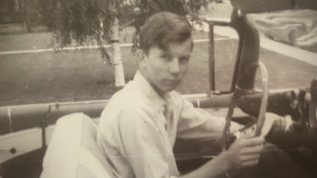 sharistorm's tweet photo. My dad turns 75 today. He is not on Twitter, but I just have to show this amazing photo of him when he was a teenager. He has always been a car guy. When I turned 16, he gave me his 57 Chevy. Love you dad. https://t.co/uPTBo4tRU4