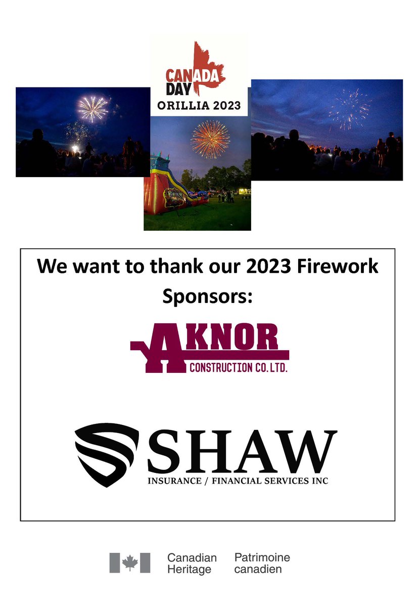 orillcanadaday's tweet photo. Come on down to Tudhope Park for the Fireworks.
They go up at dusk which is approximately 10pm. Only 1.5ish hours to go!
There is limited parking at the park. Walk or park at the Orillia Rec Centre the Free shuttle buses are running every half hour from now until 11pm. https://t.co/Y9m3hok3bH