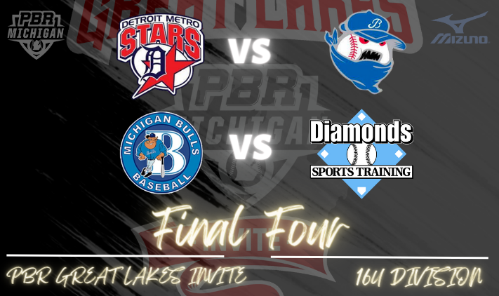 🏆 PBR Great Lakes Invite🏆

16u Final 4⃣ is set!

<a href="/DMetroStars/">Detroit Metro Stars</a> 🆚 Michigan Bandits

@15u_Mich_Bulls 🆚 GR Diamonds- Hoover
