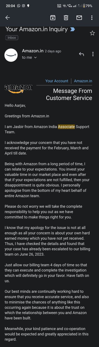 aarjavjain9121's tweet photo. Disappointed with @amazonIN  for doing fraud by not paying my 3 months affiliate commission as promised
Tag id- aarjavjain0a-21
2,30,770rs
It's unfair and unethical to deceive hardworking individuals who promote their products
Time for transparency and accountability
#AmazonFraud https://t.co/1Nb2gDNpeL