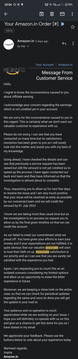 aarjavjain9121's tweet photo. Disappointed with @amazonIN  for doing fraud by not paying my 3 months affiliate commission as promised
Tag id- aarjavjain0a-21
2,30,770rs
It's unfair and unethical to deceive hardworking individuals who promote their products
Time for transparency and accountability
#AmazonFraud https://t.co/1Nb2gDNpeL