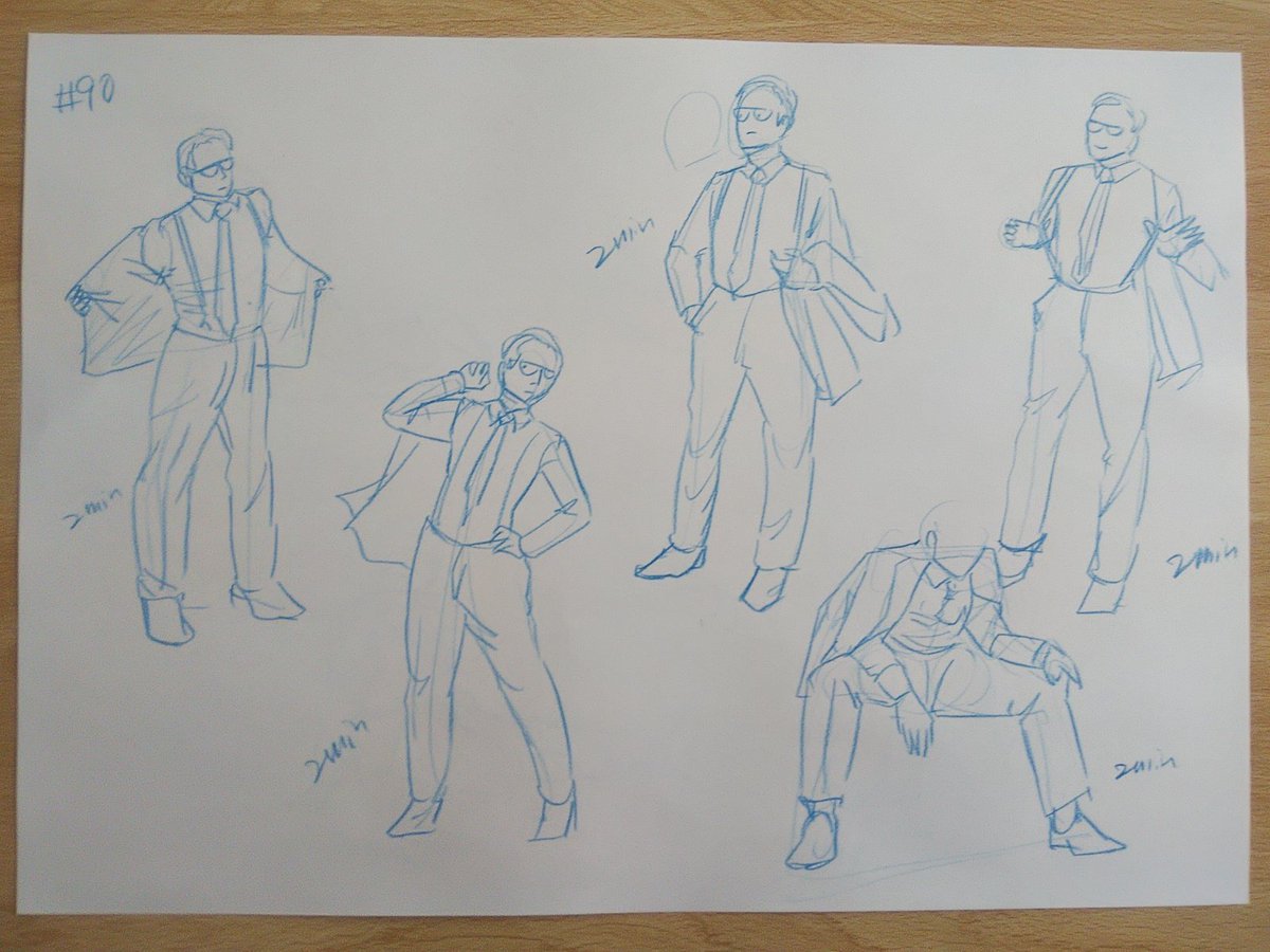 #さとまこクロッキー
#今日のクロッキー

＃89&amp;90
2分だと、顔まで描けないこともあって、もうちょっとだけ描き続けたくなるけど、制限時間制でいきます。
89、肉付けがわりとうまくいったかも。 https://t.co/ag0aByzgyc