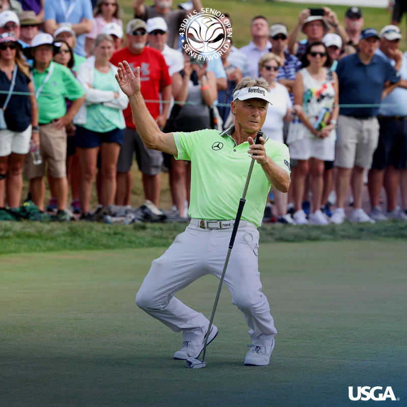 USGA's tweet photo. "It's going to be difficult. Hopefully the crowd will be somewhat fair and still appreciate good golf shots."

Up against two home favorites, can @BernhardLanger6 get things done at @SentryWorld? #USSeniorOpen