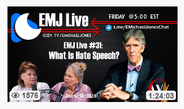 Twitter won't let me tweet the link to this video because, it says, "it has been identified by Twitter or our partners as potentially harmful." So you'll need to go to my Bitchute channel if you want to watch it. While you are there, please subscribe.
bitchute.com/emichaeljones/