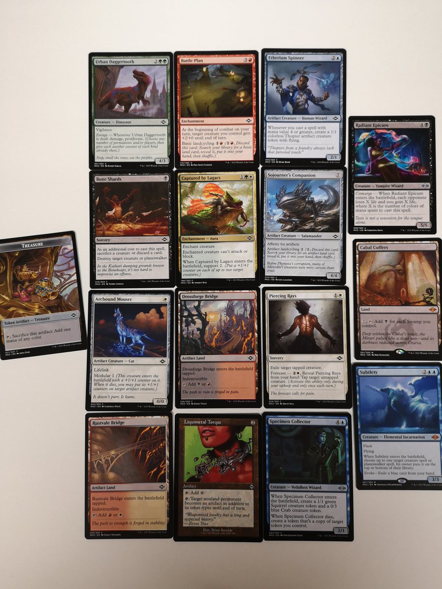 TheBeardedPen's tweet photo. A little late, but I did open this Modern Horizons 2 draft booster yesterday for Day 30, I swear! And it came correct, for a nice finish to the month -- could definitely do worse than a Cabal Coffers and a Subtlety! https://t.co/BJiVhe2wQn