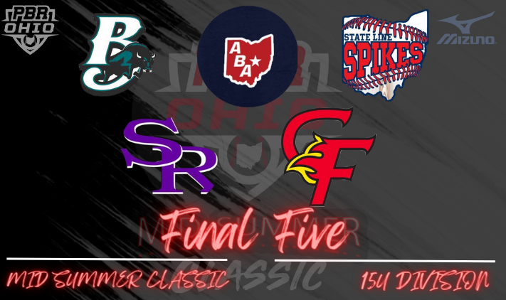 🏆 PBR Mid Summer Classic🏆

15u Final 5⃣ is set!

<a href="/OhioBison/">Ohio Bison Baseball & Softball</a> 
<a href="/Athletics_BA/">Athletics Baseball Association</a> 
<a href="/StateLineSpikes/">State Line Spikes</a>
@StarkRaiders26 
@CincyFlames2024