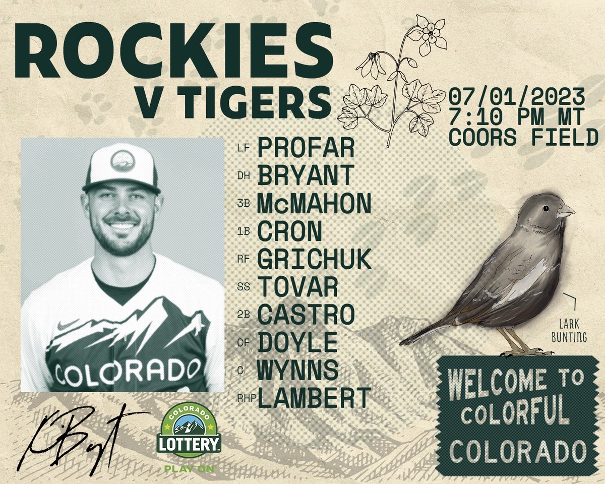 Rockies's tweet photo. We're kicking off July in our City Connect jerseys!

Retweet this tweet for your chance to win your own City Connect jersey courtesy of @ColoLottery. https://t.co/mQiz1qsQrS