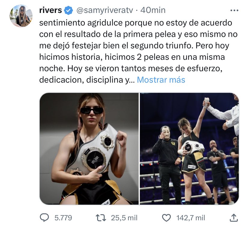 Marina Rivers no solo ha ganado el combate sí no también en educación y clase