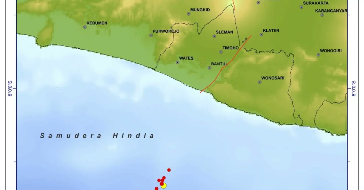 Hingga pagi ini BMKG mencatat 53 kali gempa susulan di selatan DIY.