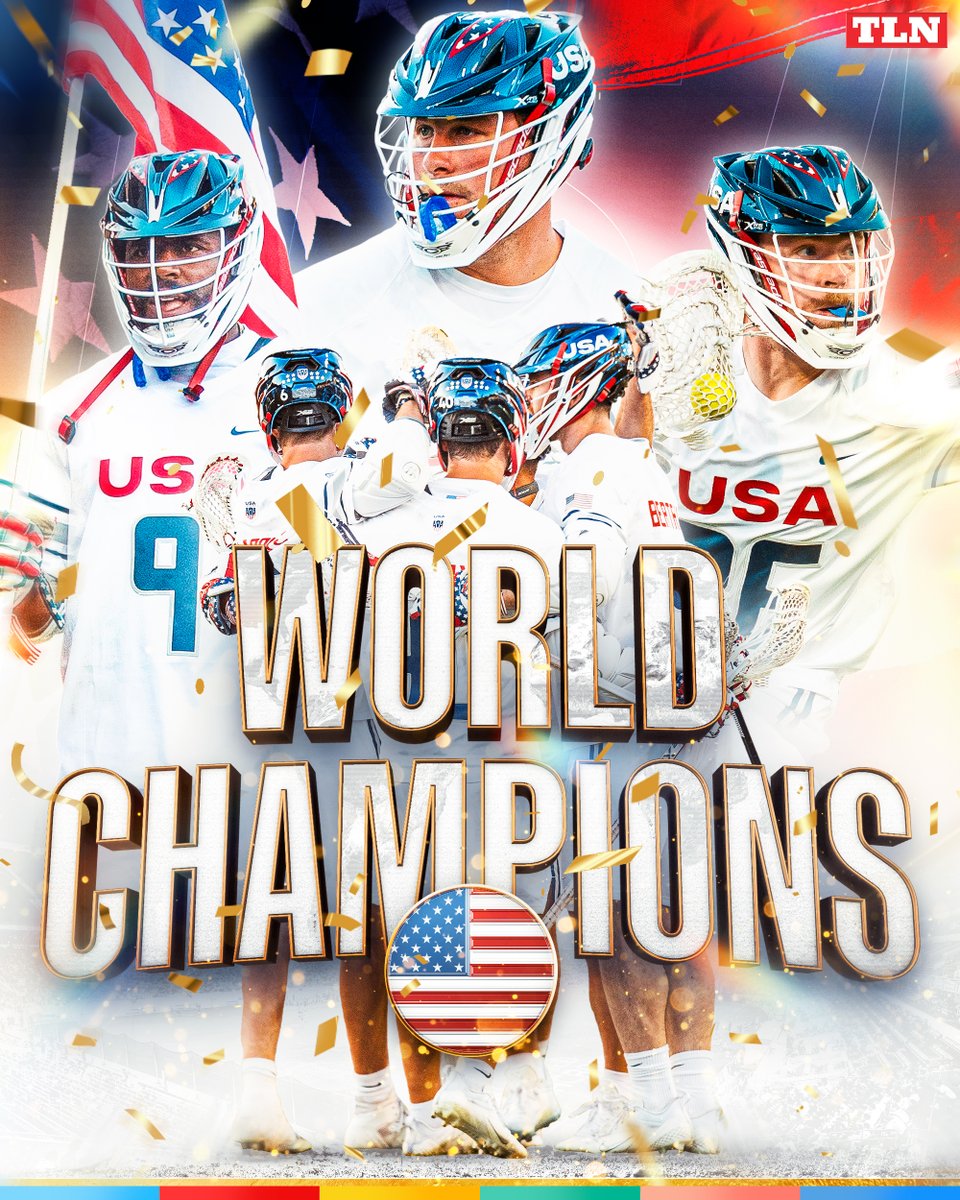 TLN 🥍 (@lacrossenetwork) on Twitter photo 🇺🇸 THE UNITED STATES OF AMERICA WIN GOLD 🇺🇸
This is the 11th time <a href="/USAMLax/">U.S. Men's National Team</a> has claimed the gold medal in the <a href="/WorldLacrosse/">World Lacrosse</a> Championship 🥇 🇺🇸 THE UNITED STATES OF AMERICA WIN GOLD 🇺🇸
This is the 11th time <a href="/USAMLax/">U.S. Men's National Team</a> has claimed the gold medal in the <a href="/WorldLacrosse/">World Lacrosse</a> Championship 🥇