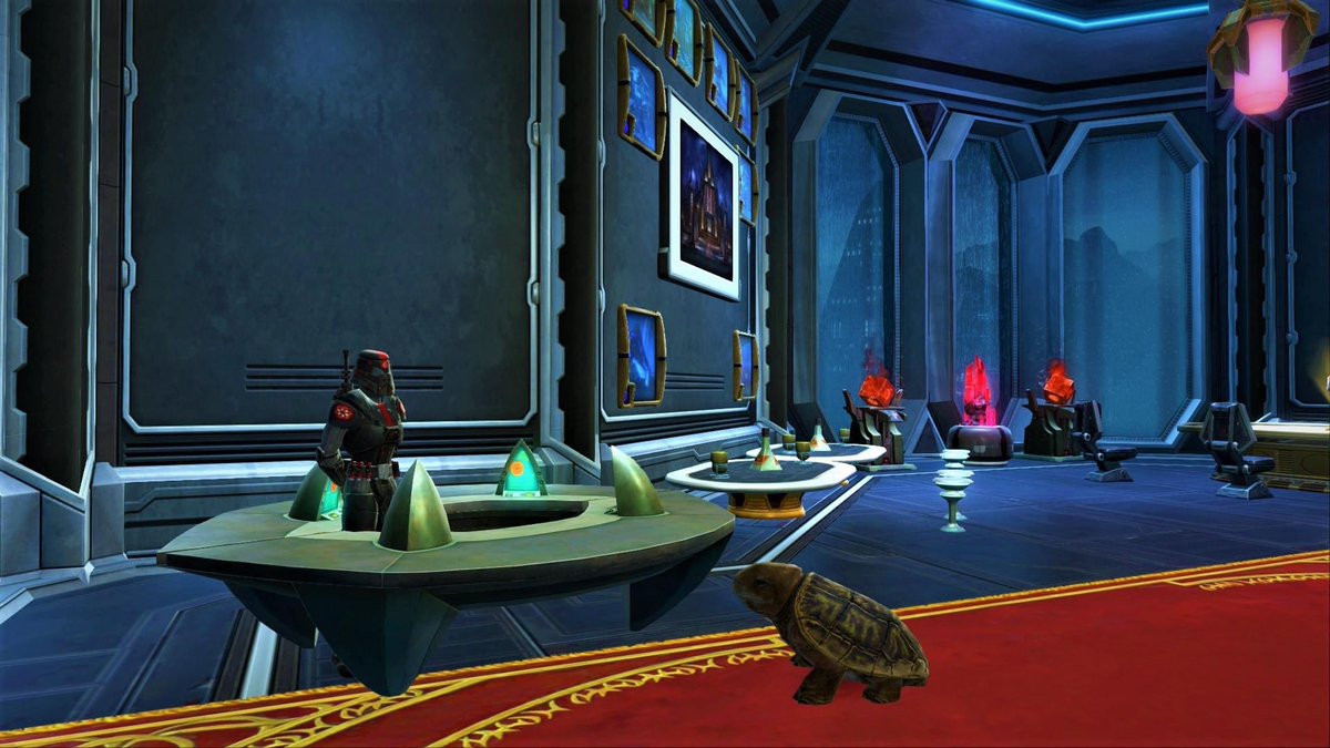 Ever wonder what your Minipets do when you're not around? Shay's adorable turtle, Shelly, tends to wander around in the DK stronghold checking up on security personnel and just chills out enjoying the scenery!
#swtor #swtorfamily @SWTOR