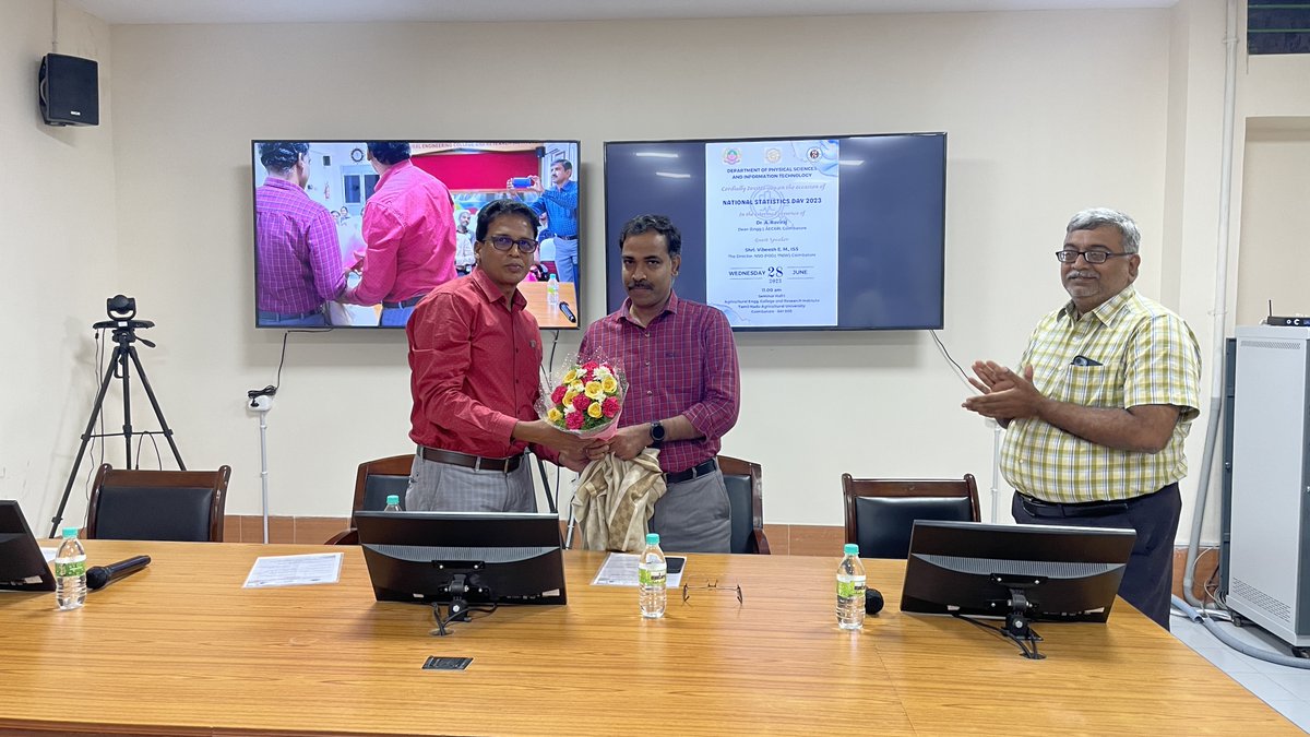 PSIT_TNAU's tweet photo. TWT#27 Dept. of PS&amp;IT, AEC&amp;RI - National Statistics Day 2023 - Shri. Vibeesh E. M., ISS, Director (NSO) Coimbatore - Special address and motivational speech to students @Dean_AECRI_Cbe presided.  Great learning for students
#Statistics https://t.co/ElnTS1STq5