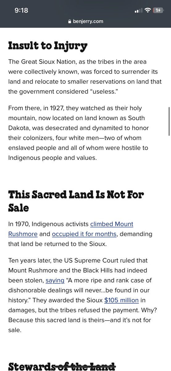 🔻WitchyTwitchy 🇵🇸 (@witchytwitchytv) on Twitter photo I am stunned at <a href="/benandjerrys/">Ben & Jerry's</a> post about Land Back and returning the Black Hills. Usually even the most “progressive” brands will only offer lukewarm land acknowledgments and stop there. Seeing a company this big tell the real truth using this language evokes so many emotions. I am stunned at <a href="/benandjerrys/">Ben & Jerry's</a> post about Land Back and returning the Black Hills. Usually even the most “progressive” brands will only offer lukewarm land acknowledgments and stop there. Seeing a company this big tell the real truth using this language evokes so many emotions.
