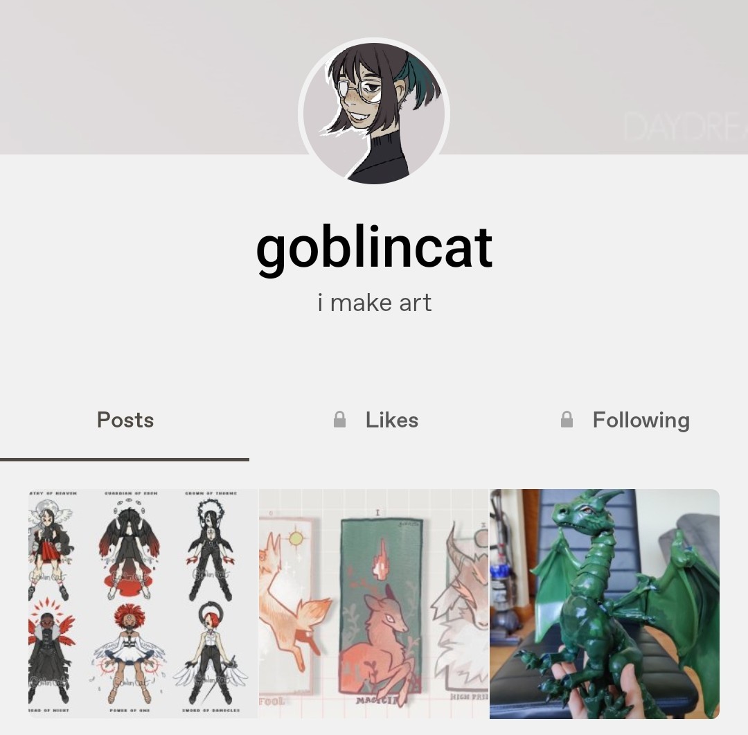 I've been crossposting my art on Tumblr for the past few months! g-oblincat.tumblr.com