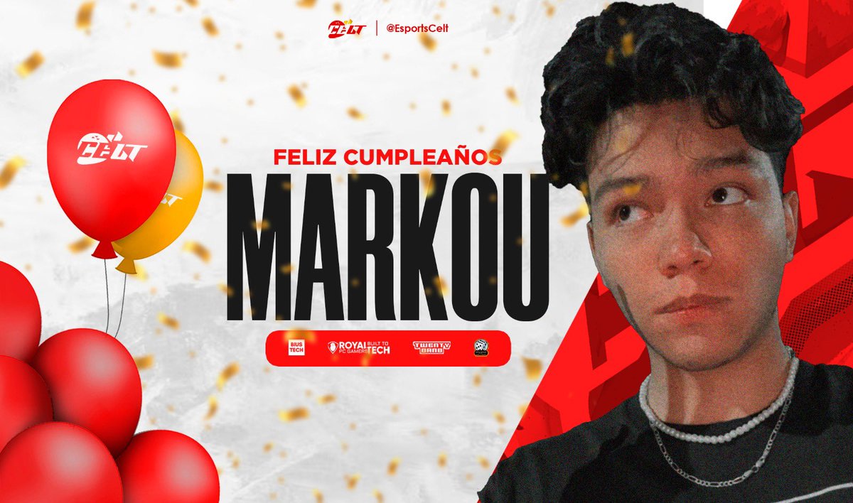 EsportsCelt's tweet photo. 🎉¡HAPPY BIRTHDAY MARKOU! 🎉
@MarcoGamiz esperamos que te la hayas pasado bien en tu día y que continues muchos mas con nosotros🍓
¡POR MUCHOS CUMPLEAÑOS MAS! 🎊 | #Overwatch | #GoCelt https://t.co/viYiRma1yE