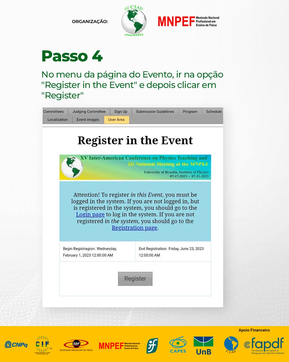 MnpefS's tweet photo. Saiba como se inscrever no MAIOR evento de Ensino em Física!
#MNPEF #CIAF #fisica #ensinodefisica #sociedadebrasileiradefisica #brasilia #unb https://t.co/Y7l2z65iNM