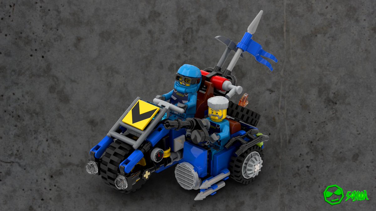 TheSokoda's tweet photo. [SWB 183] Alien Defense Unit Apocalypse Bike

Another build for my #AlienConquest AU, where the Aliens won and the ADU keeps the fight alive in a post-apocalyptic world!
All pieces used come in these colors.
#SokodasWeeklyBuilds #LEGO https://t.co/ijzhEmmKlC