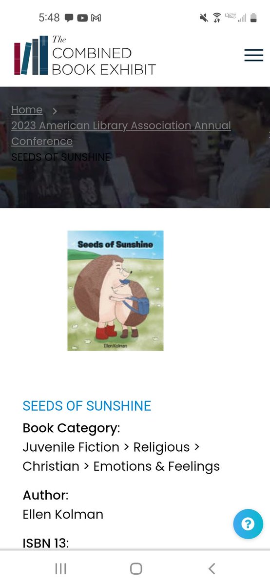 #combinedbookexhibit
Seeds of Sunshine is at #ALAAC2023 in Chicago; Combined Book Exhibit ! WISH MY BOOK LUCK! #WritingCommunity #fyp #combinedbookexhibit #books #PB #kidlit #FYP #family #authors #kindness #hedgehogs #forgiveness #christianauthor