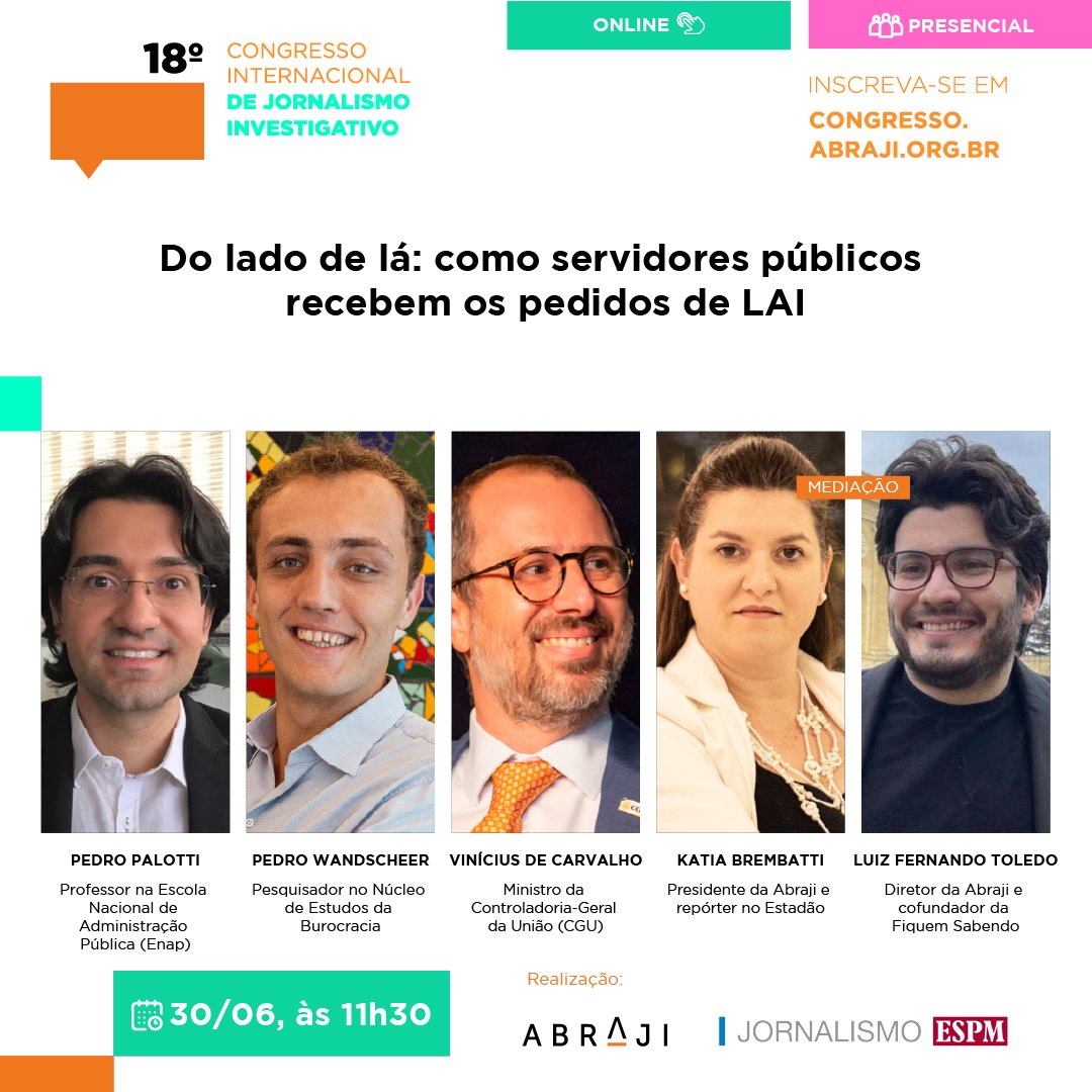 📑Pesquisadores debatem com o Ministro da Controladoria-Geral da União, Vinicius de Carvalho, os resultados do relatório “10 anos da LAI” que avalia a implementação da Lei de Acesso à Informação (LAI) na burocracia federal