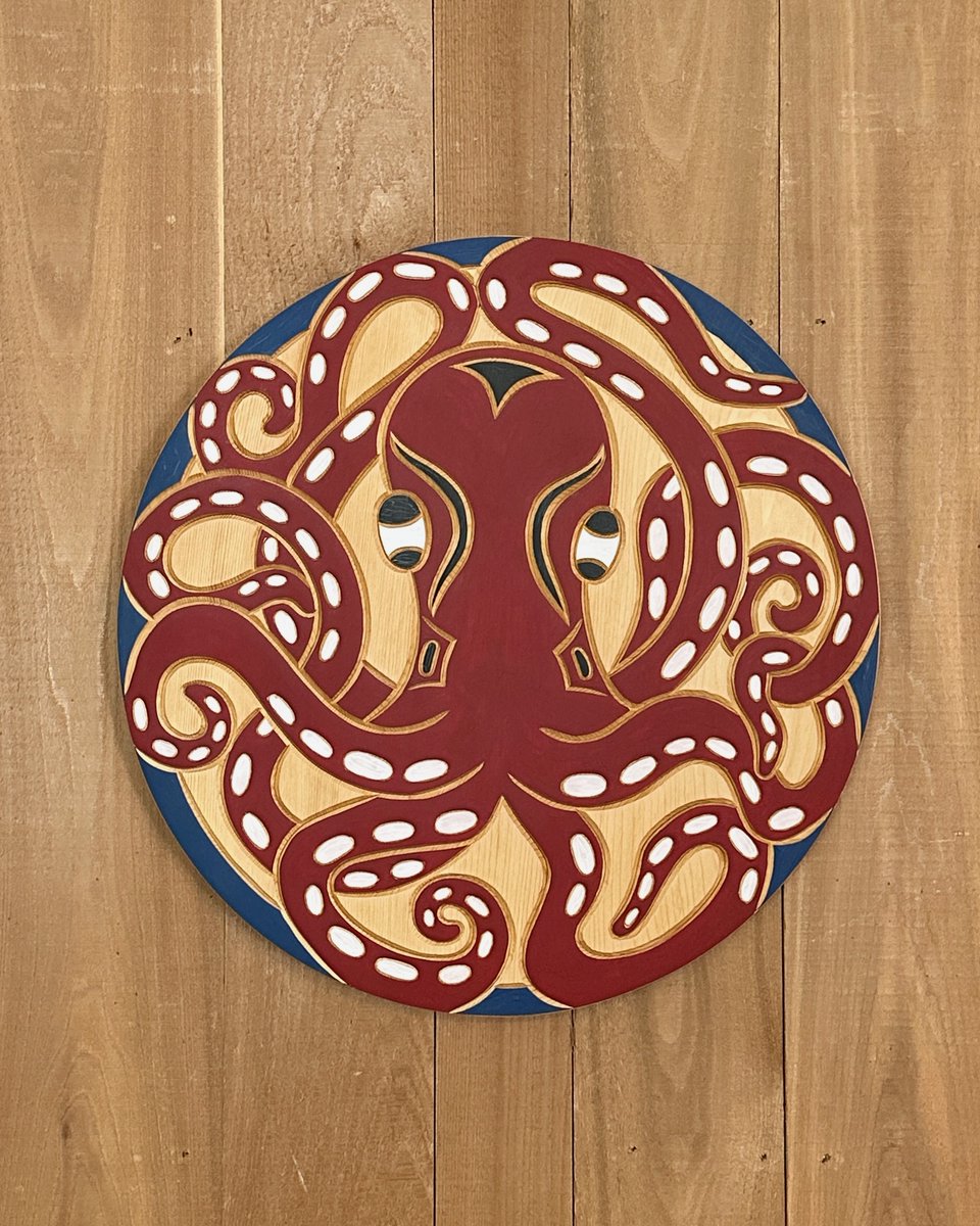 Gorgeous new Octopus panel by Jim Charlie (Coast Salish/Squamish).
spirit-gallery.com/shop
#art #carving #cedar #Octopus #nativeart #westcoastart #firstnationsart