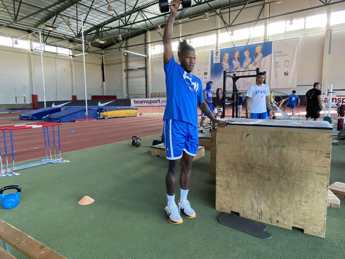 ph_ballislife's tweet photo. Gilas Pilipinas putting in the work before basketball practice in their second day in Estonia. https://t.co/HCecVOgXLY