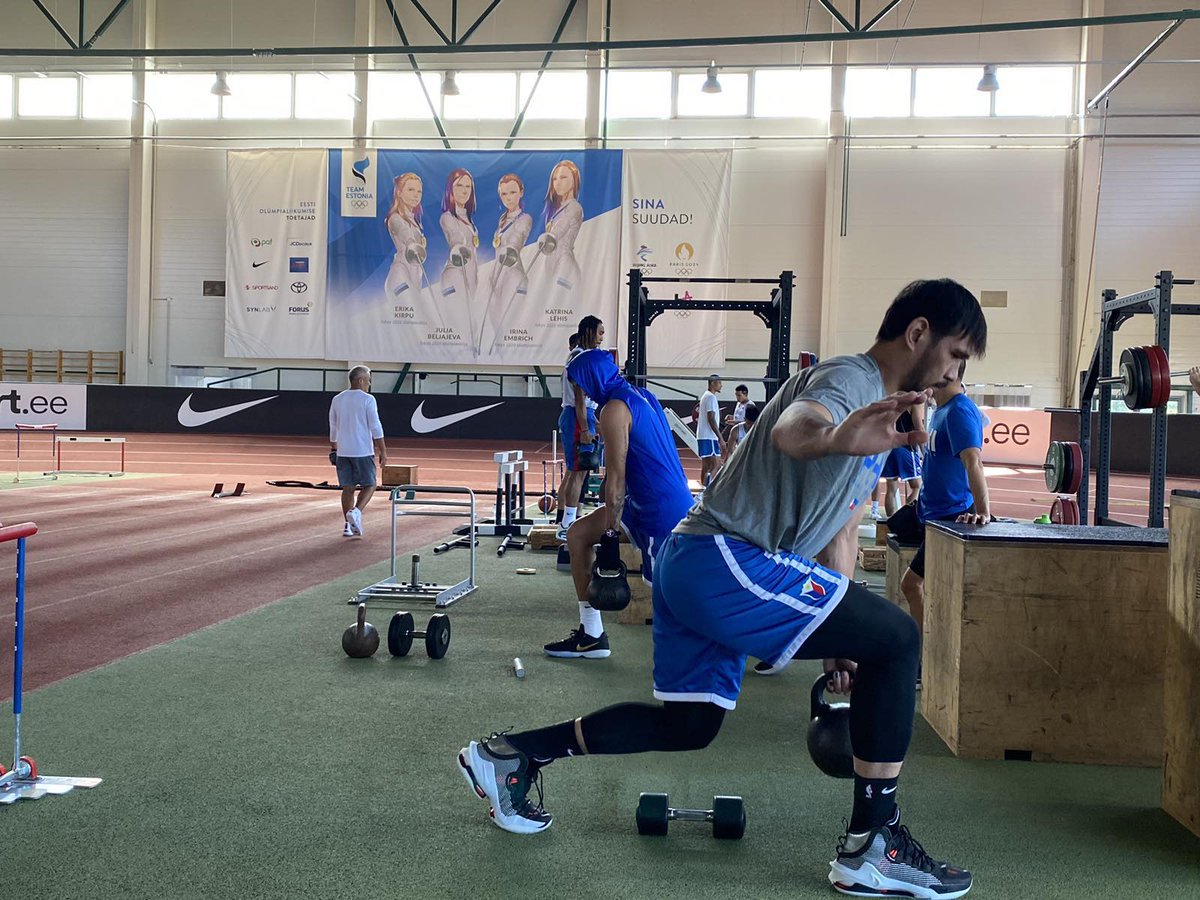 ph_ballislife's tweet photo. Gilas Pilipinas putting in the work before basketball practice in their second day in Estonia. https://t.co/HCecVOgXLY