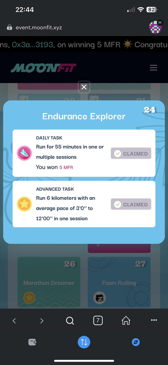batmat86's tweet photo. Jour 17 réalisé, pas simple #fitsnap challenge @MoonFitOfficial 
Plus que quelques jours, fin le 1er de ce petit challenge fort sympathique. 

Pour ceux qui souhaitent rejoindre le projet avec quelques tokens, mon code de parrainage : BATMAT86 

#NFT #Web3 #GameFi https://t.co/vR3eEarcYC