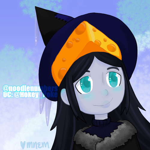 noodlenumbers's tweet photo. While a cheese hat sounds easy to draw... It's awkward to color. 🌷 Character belongs to @Hokey_Poke. https://t.co/CztmHNTtpq
