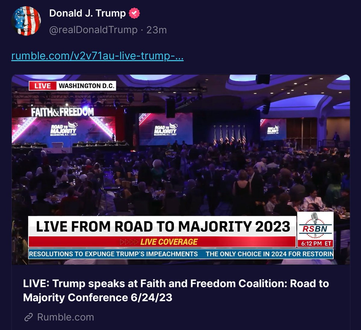 GH17TAFKAG on Twitter "🇺🇸A Message from Our President🇺🇸 LIVE Trump