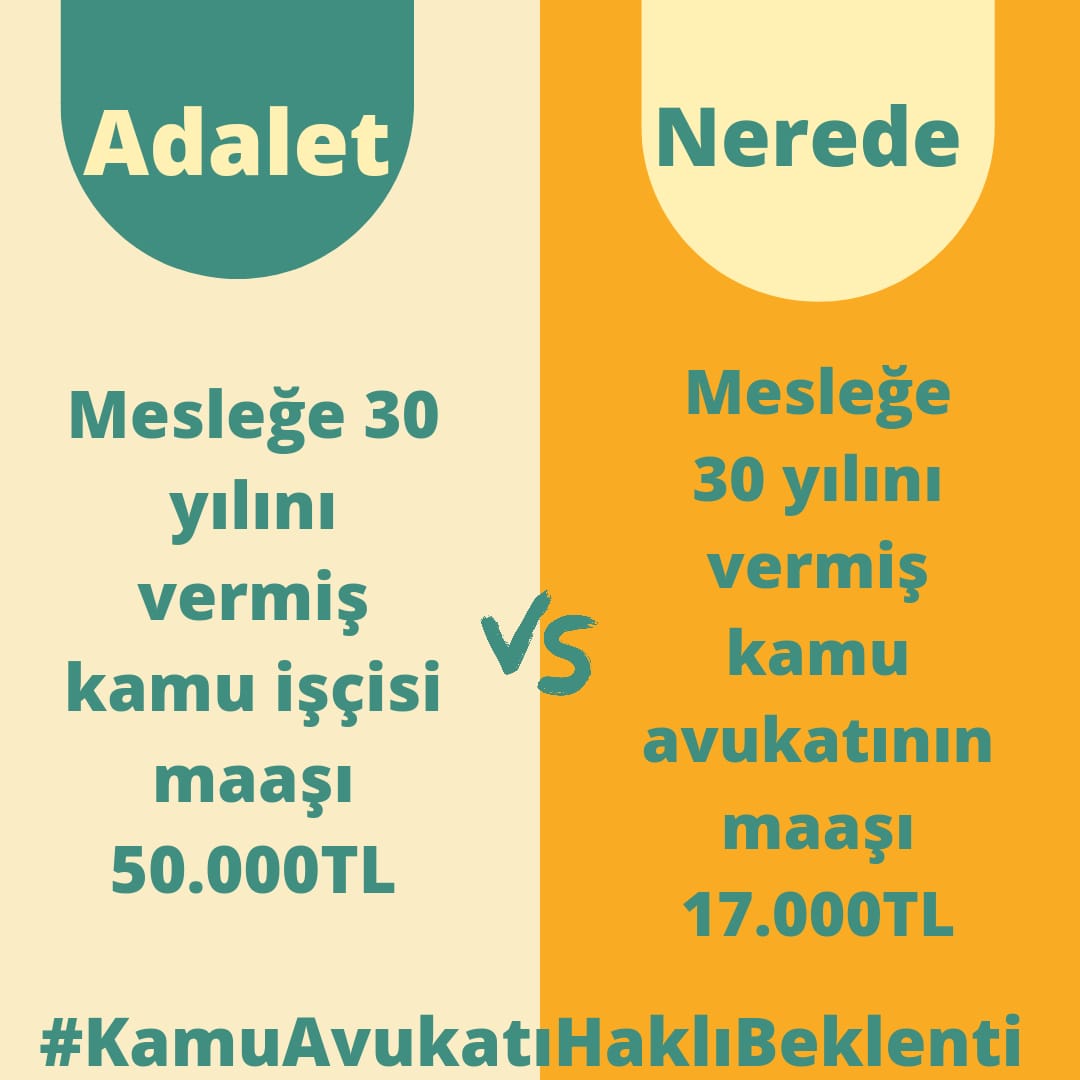 avbyhn's tweet photo. @kamuavplatform @yilmaztunc Kamu avukatlarina verilen sözler artık tutulmalidir. Zamanı gelmiştir. #KamuAvukatıHaklıBeklenti https://t.co/HjIkQ3L8WU