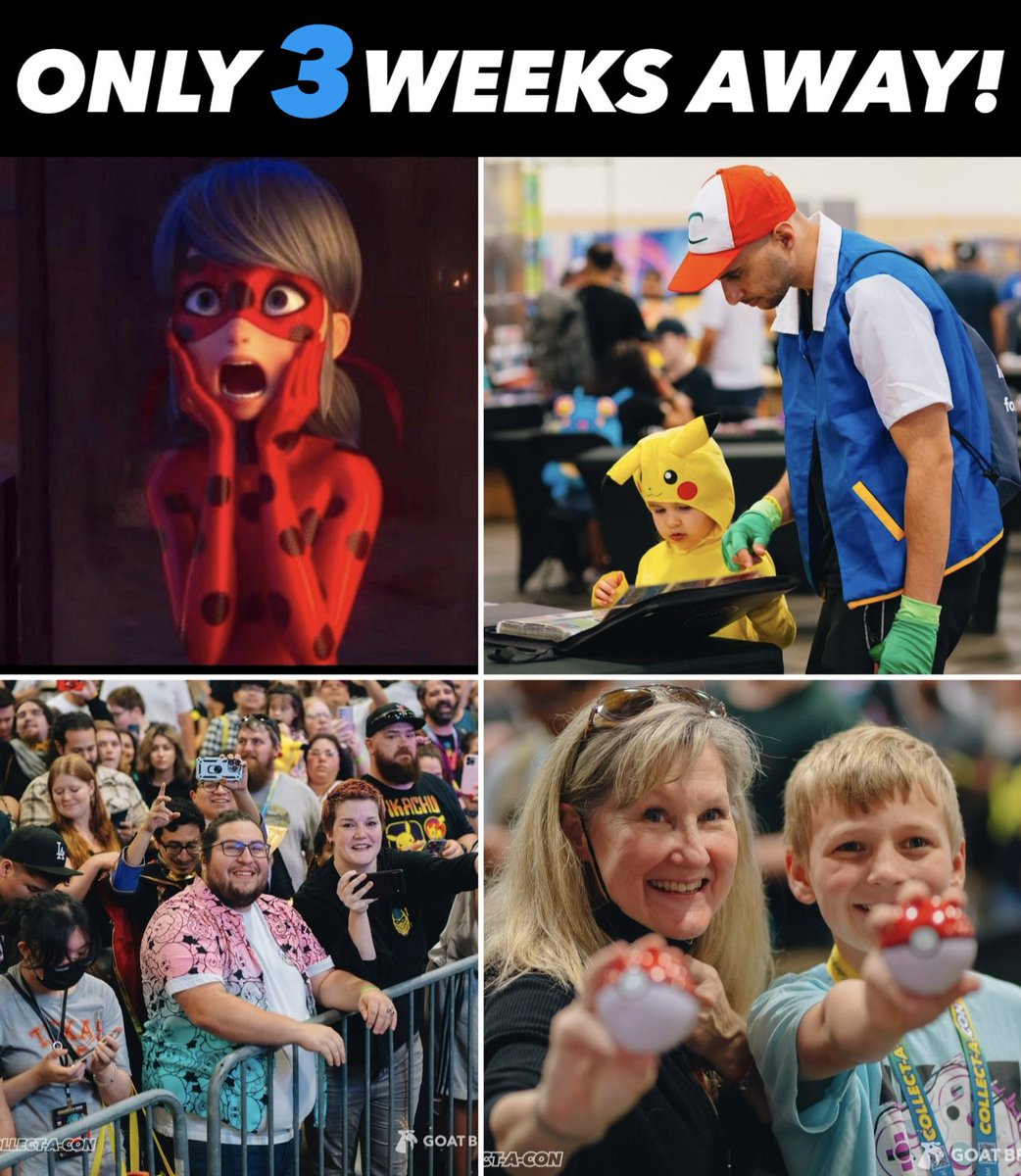 ONLY 3 WEEKS AWAY! Collect-A-Con Kansas City is July 15-16 at the Kansas City Convention Center. 

#collectacon #pokemon #anime #tcg #cards
#pokemoncards #kansascity #kc #planetcomiccon
#naruto #animecon #kansascitymissouri
#tcgpokemon #yugiohtcg #pokemontcg
#pokemoncardsforsale