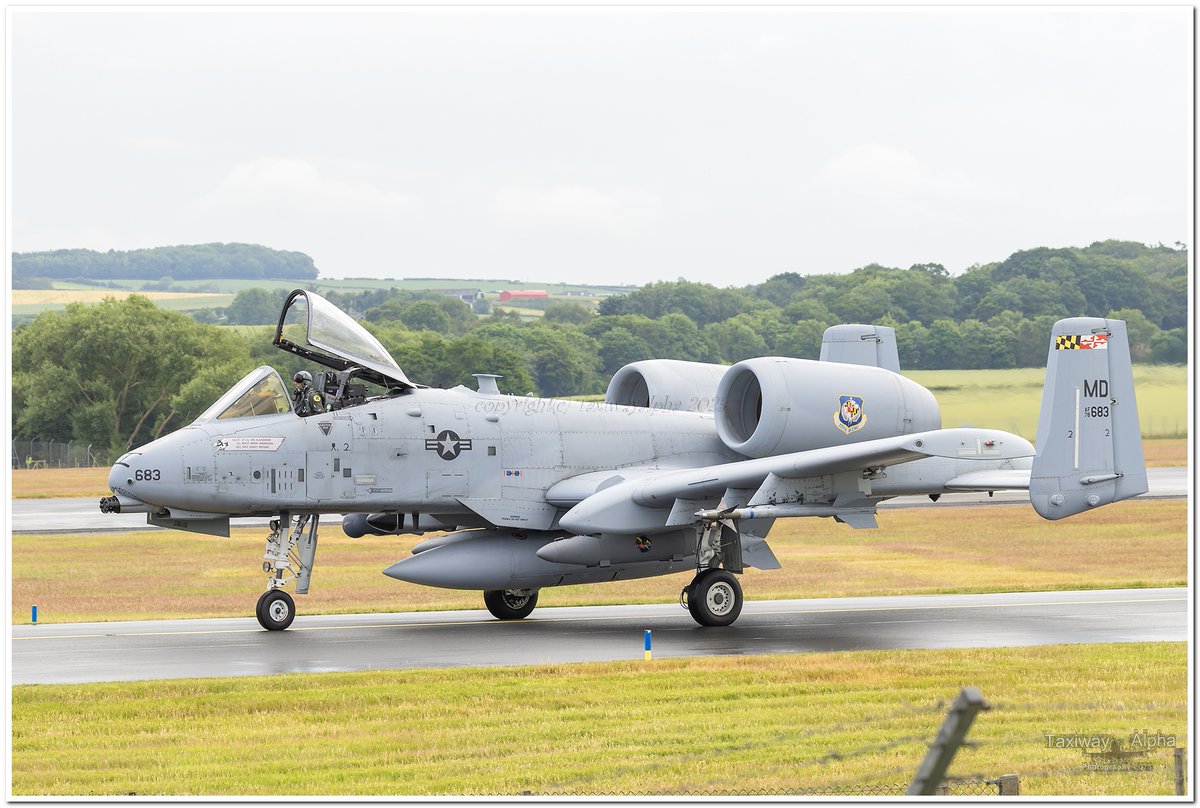 Glapics's tweet photo. United states Airforce| 78-0683|  Fairchild |A-10C thunderbolt II |A10-0303| Prestwick International| PIK | EGPK |23-06-2023 | 175th WG 104thFS MD  Raven Flight returning  from Schleswig-Jager Germany #avgeekspotter #avgeek #military #usaf #175thwg #104thfs #ravenflight https://t.co/nEVRxnwpat
