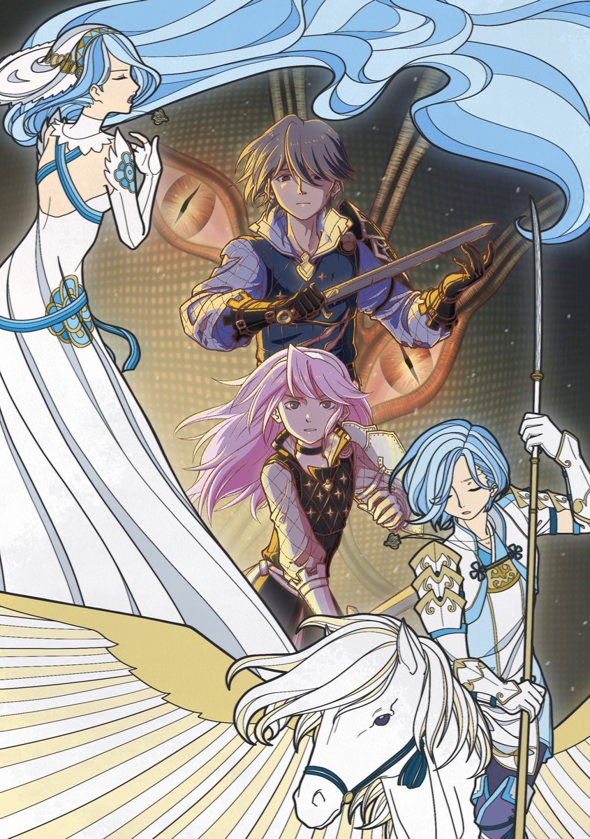 alterigo06's tweet photo. My piece for the @AzulowZine 💙🩵
Heirs of Fate with some full family angst. 😌 

The zine features so many incredible pieces, I still feel so honored that I was able to participate! https://t.co/LKBl3nrf9J