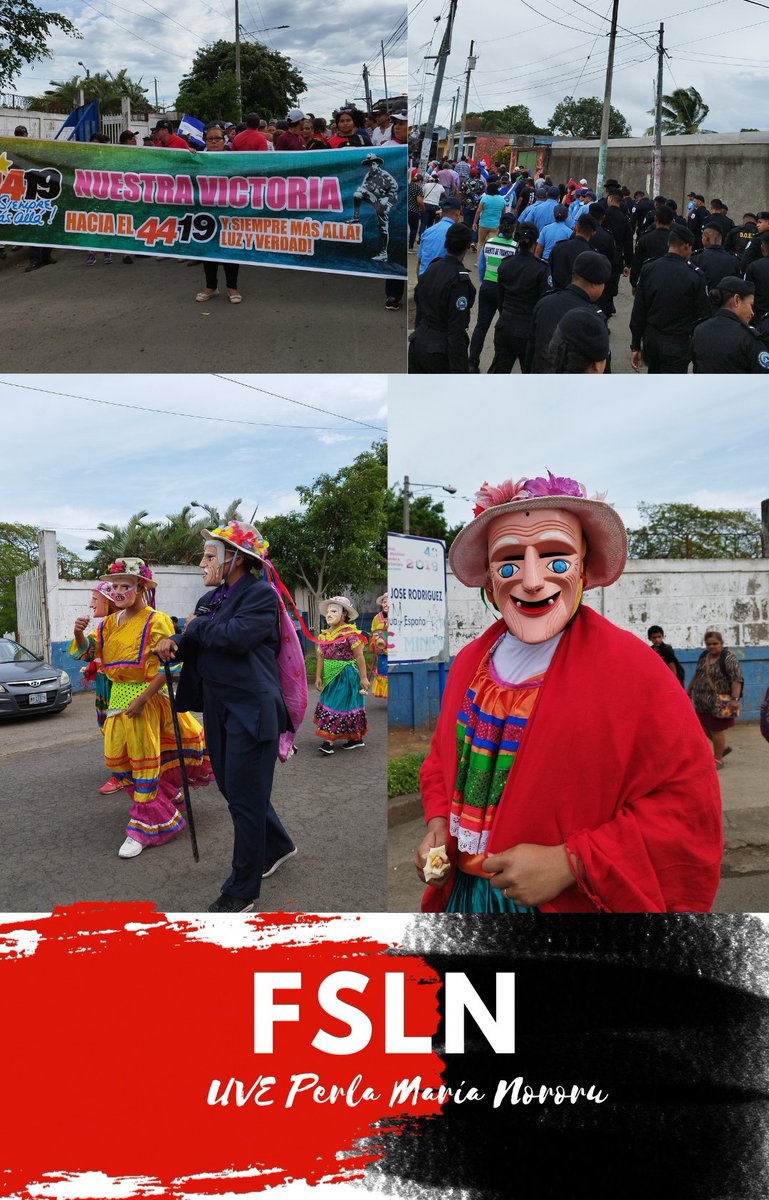 La marcha no se detiene ✊🏻 Caminamos junto al pueblo jinotepino y el derroche cultural que nos caracteriza a los nicaragüenses. Siempre más allá 🔴⚫ #RedFSLN