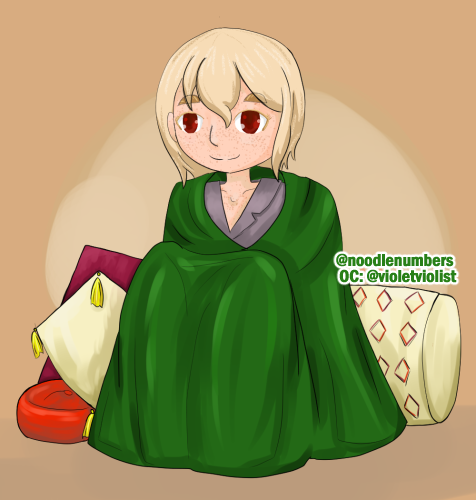 noodlenumbers's tweet photo. Shh... He's going blankey mode. 🌷 Character belongs to @VioletViolist. https://t.co/GsmTfoh9zk