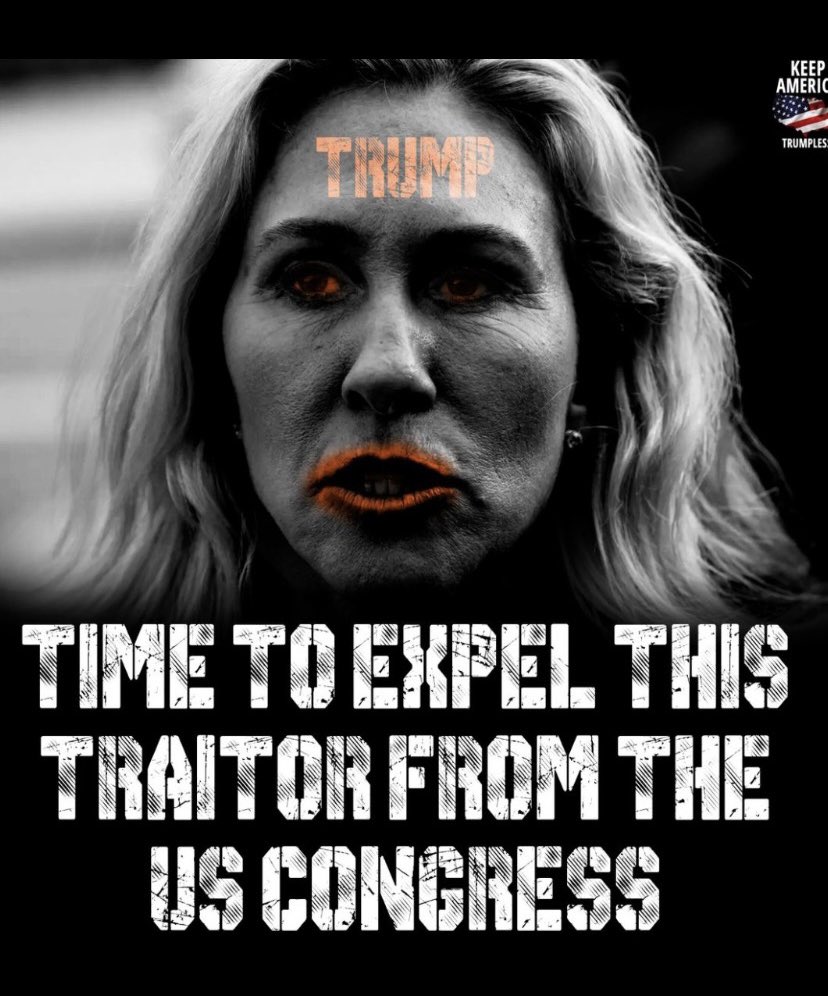 <a href="/mtgreenee/">Marjorie Taylor Greene 🇺🇸</a> <a href="/EliseStefanik/">Elise Stefanik</a> <a href="/SpeakerMcCarthy/">Kevin McCarthy</a> MARJORIE TRAITOR McCARTHY - GREENE SHOULD BE REMOVED for OFFICE ‼️