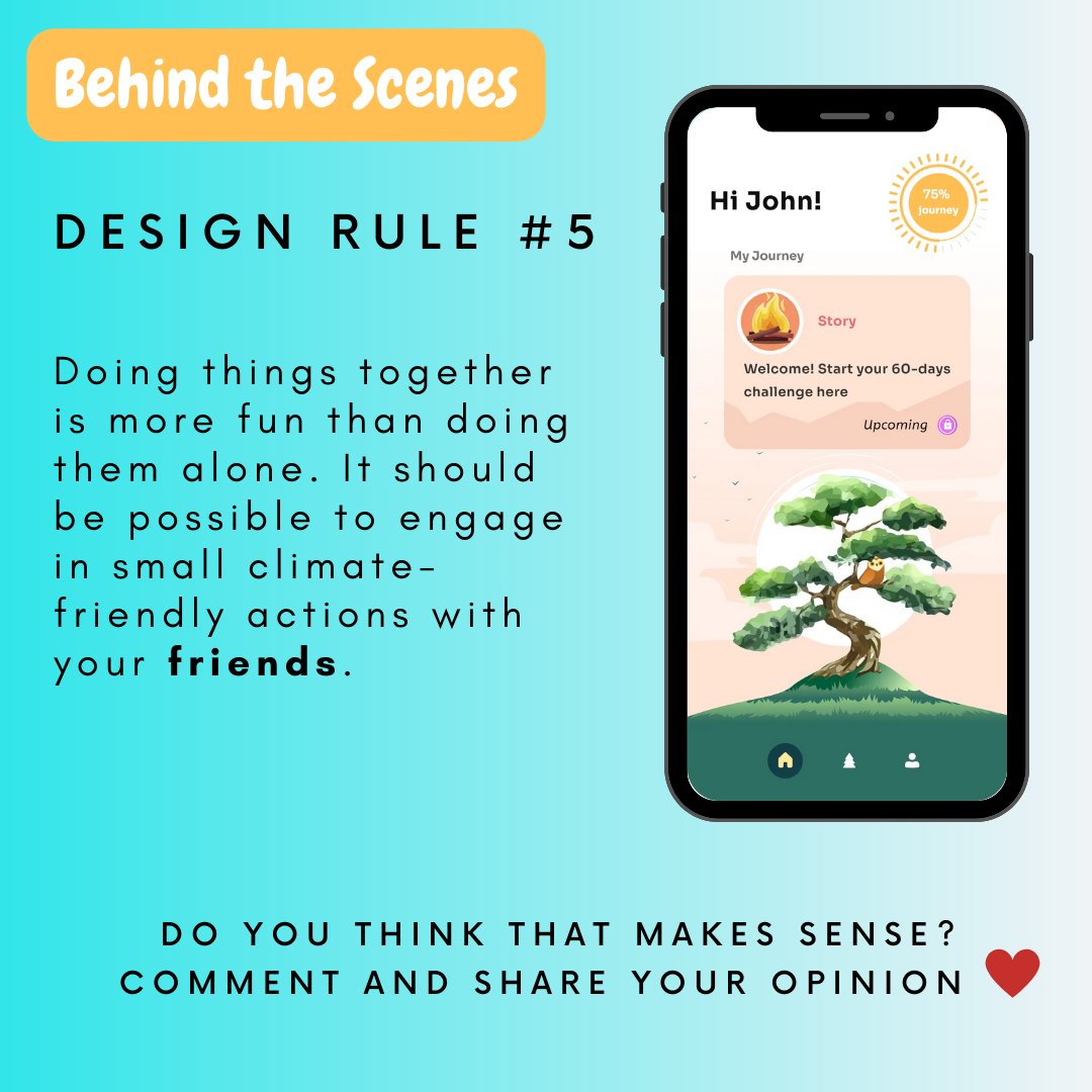 climatecoachapp's tweet photo. Design rule #5

Doing things together is more fun than doing them alone. It should be possible to engage in small climate-friendly actions with your friends.

What do you think?

#climateaction
#actnow
#sustainableliving
#climatechange https://t.co/QUTauj6ZSp