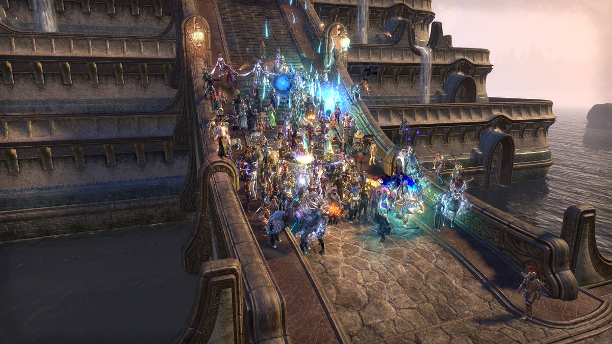 loctavian00's tweet photo. Over 100 people walking, partying, sharing love in celebration of acceptance and inclusion during our PC EU @TESOnline PRIDE Parade!

PC NA tonight at 8pm EST, meeting up prior to get people in instance at Gnisis wayshrine.

#ESOPride #ESOFam https://t.co/Xe1aOeaDqq